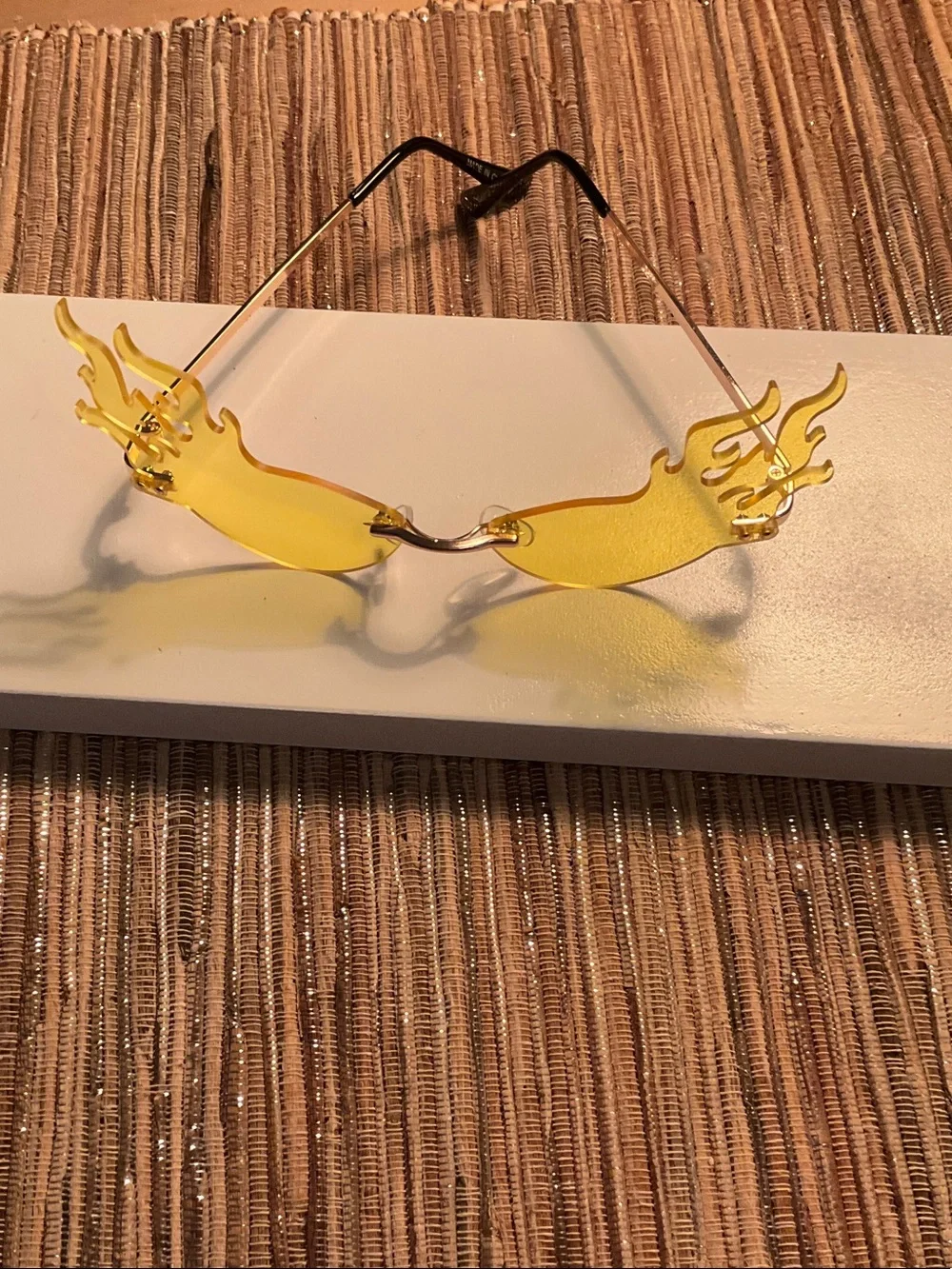 Flame Rimless Yellow Lens Sunglasses - Women Accessories